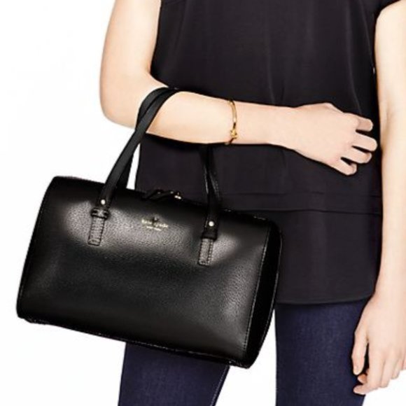 Kate Spade Grand Street Speedy Styling Black Leather Melinda Satchel - Picture 10 of 10